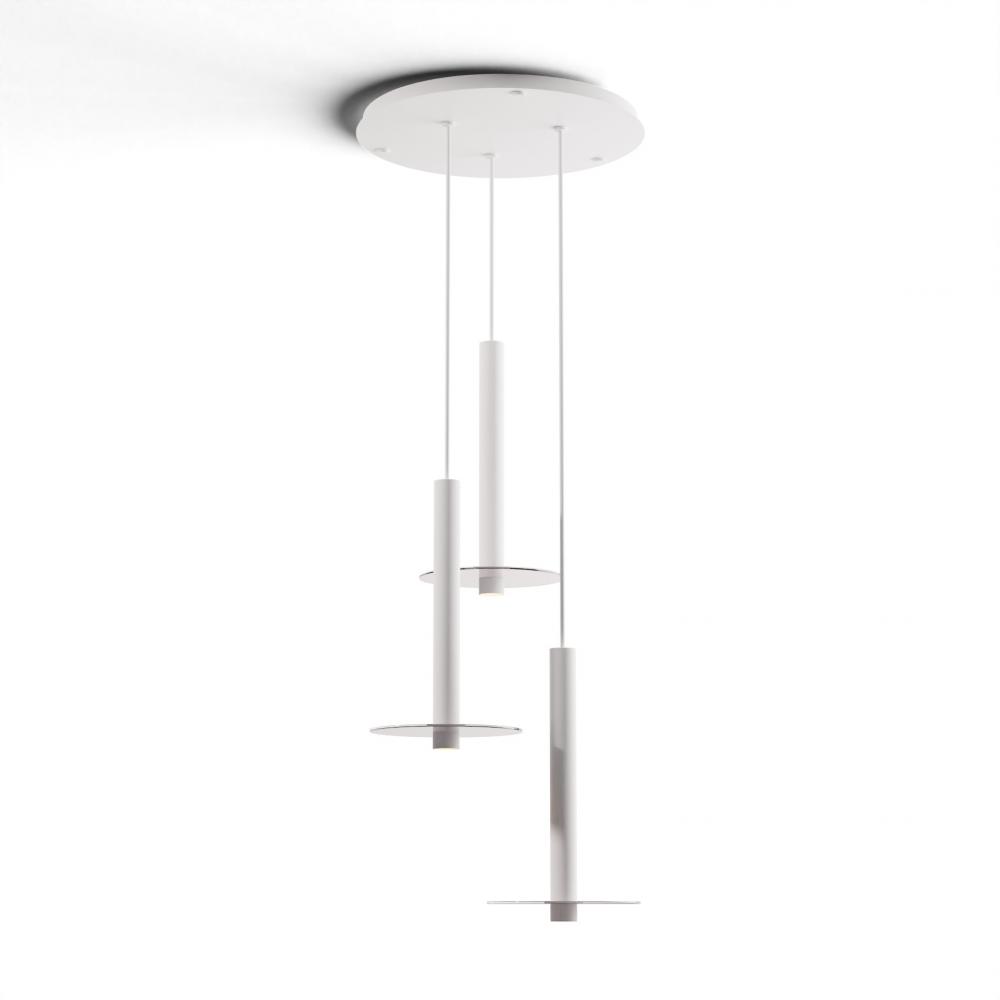 Combi Pendant 16" Circular 3 Combo Matte White with Matte White Canopy