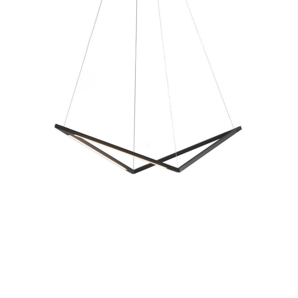 Z-Bar Pendant Small Bird, Soft Warm, Matte Black, 34" x 10.5" x 6.7"