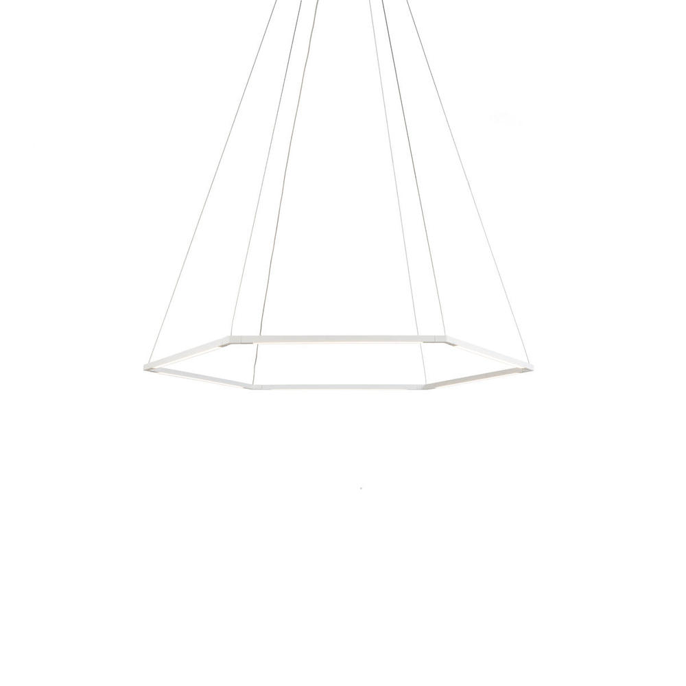 Z-Bar Pendant Small Honeycomb, Soft Warm, Matte White, 36" x 32"