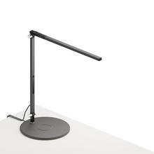 Koncept Inc AR1100-WD-MBK-QCB - Z-Bar Solo mini Desk Lamp with wireless charging Qi base (Warm Light; Metallic Black)