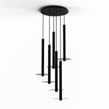 Koncept Inc CMP-C6-S-24-MTB+GDGY9 - Combi Pendant 24" Circular 6 Combo Matte Black with Matte Black Canopy