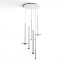 Koncept Inc CMP-C6-S-24-MWT+GDGY9 - Combi Pendant 24" Circular 6 Combo Matte White with Matte White Canopy