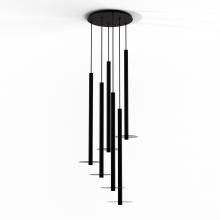 Koncept Inc CMP-C6-S-36-MTB+GDGY9 - Combi Pendant 36" Circular 6 Combo Matte Black with Matte Black Canopy