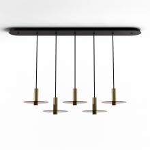 Koncept Inc CMP-L5-S-06-BRS+GTEA9 - Combi Pendant 6" Linear 5 Combo Brass with Matte Black Canopy