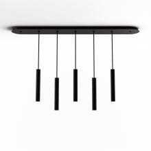 Koncept Inc CMP-L5-S-12-MTB - Combi Pendant 12" Linear 5 Combo Matte Black with Matte Black Canopy