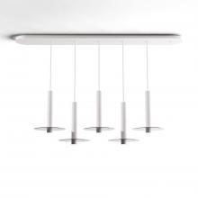 Koncept Inc CMP-L5-S-12-MWT+GDGY9 - Combi Pendant 12" Linear 5 Combo Matte White with Matte White Canopy