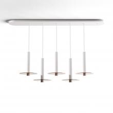 Koncept Inc CMP-L5-S-12-MWT+GTEA9 - Combi Pendant 12" Linear 5 Combo Matte White with Matte White Canopy