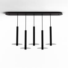 Koncept Inc CMP-L5-S-16-MTB+GDGY9 - Combi Pendant 16" Linear 5 Combo Matte Black with Matte Black Canopy