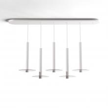 Koncept Inc CMP-L5-S-16-MWT+GCLR9 - Combi Pendant 16" Linear 5 Combo Matte White with Matte White Canopy