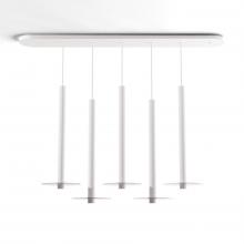 Koncept Inc CMP-L5-S-24-MWT+GCLR9 - Combi Pendant 24" Linear 5 Combo Matte White with Matte White Canopy