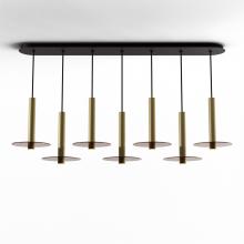 Koncept Inc CMP-L7-S-12-BRS+GTEA9 - Combi Pendant 12" Linear 7 Combo Brass with Matte Black Canopy