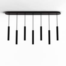 Koncept Inc CMP-L7-S-12-MTB - Combi Pendant 12" Linear 7 Combo Matte Black with Matte Black Canopy