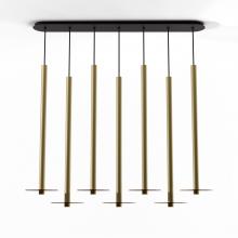 Koncept Inc CMP-L7-S-36-BRS+GTEA9 - Combi Pendant 36" Linear 7 Combo Brass with Matte Black Canopy