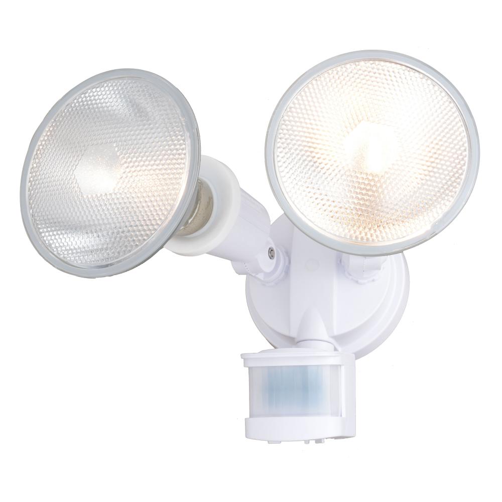 6.75-in. 2 Light Outdoor Motion Sensor Security Flood Light White