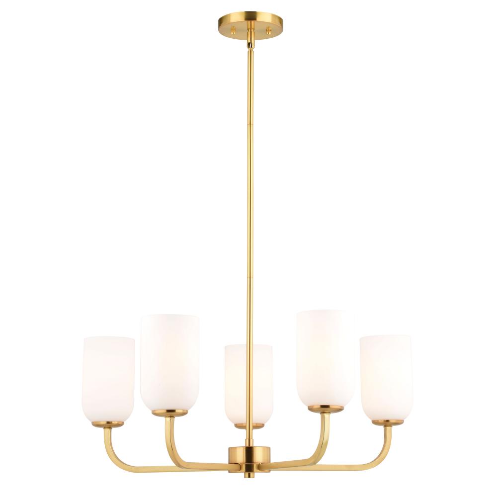 Shelby 26-in. 5 Light Chandelier Natural Brass