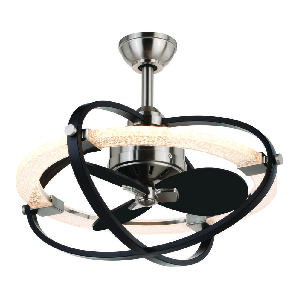 Galileo 22-in. Ceiling Fan Satin Nickel and Black