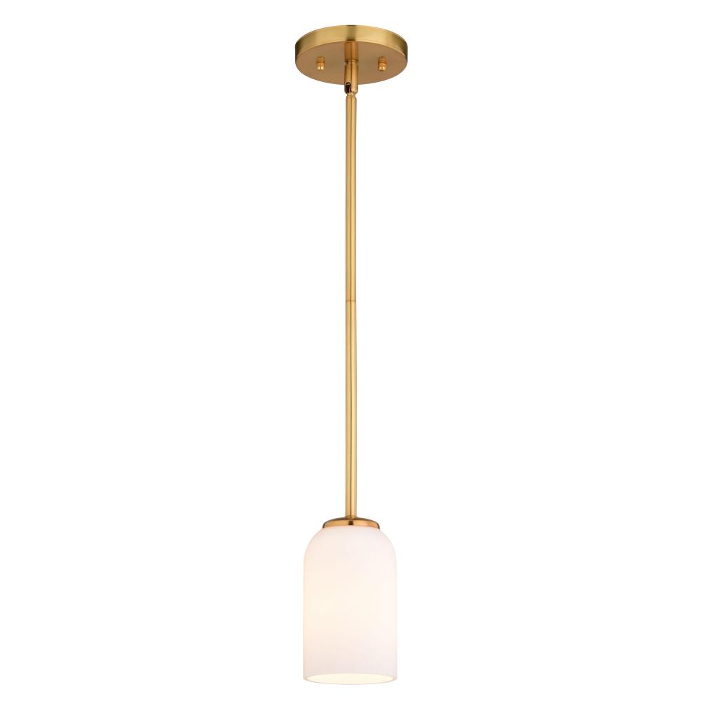 Shelby 5-in. 1 Light Mini Pendant Natural Brass