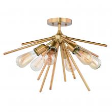 Vaxcel International C0162 - Estelle 24-in Semi Flush Ceiling Light Natural Brass