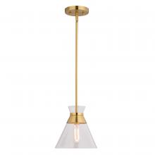 Vaxcel International P0403 - Harper 8.5-in. 1 Light Pendant Natural Brass