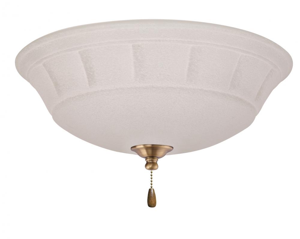 GRANDE WHITE MIST LED LIGHT FIXTURE IN ANTIQUE BRASS