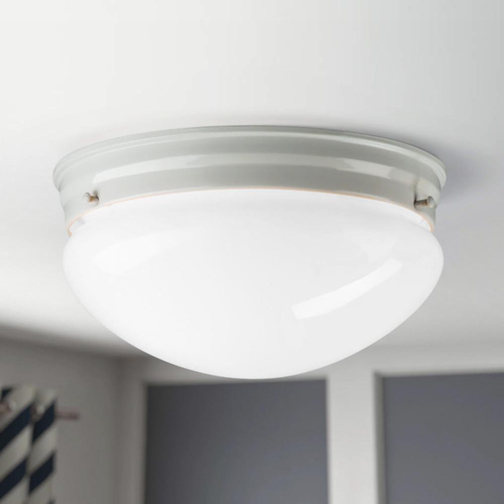 8-Inch White Flushmount Ceiling Light