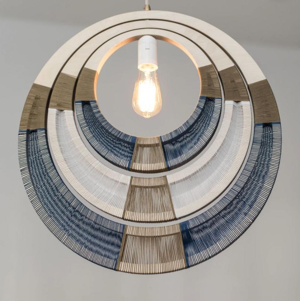 Woven Necklace Pendant Light - Cobalt