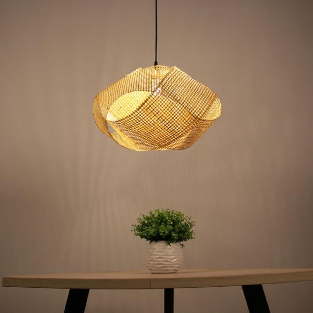 Swirl Japanese Bamboo 19.5" W Pendant