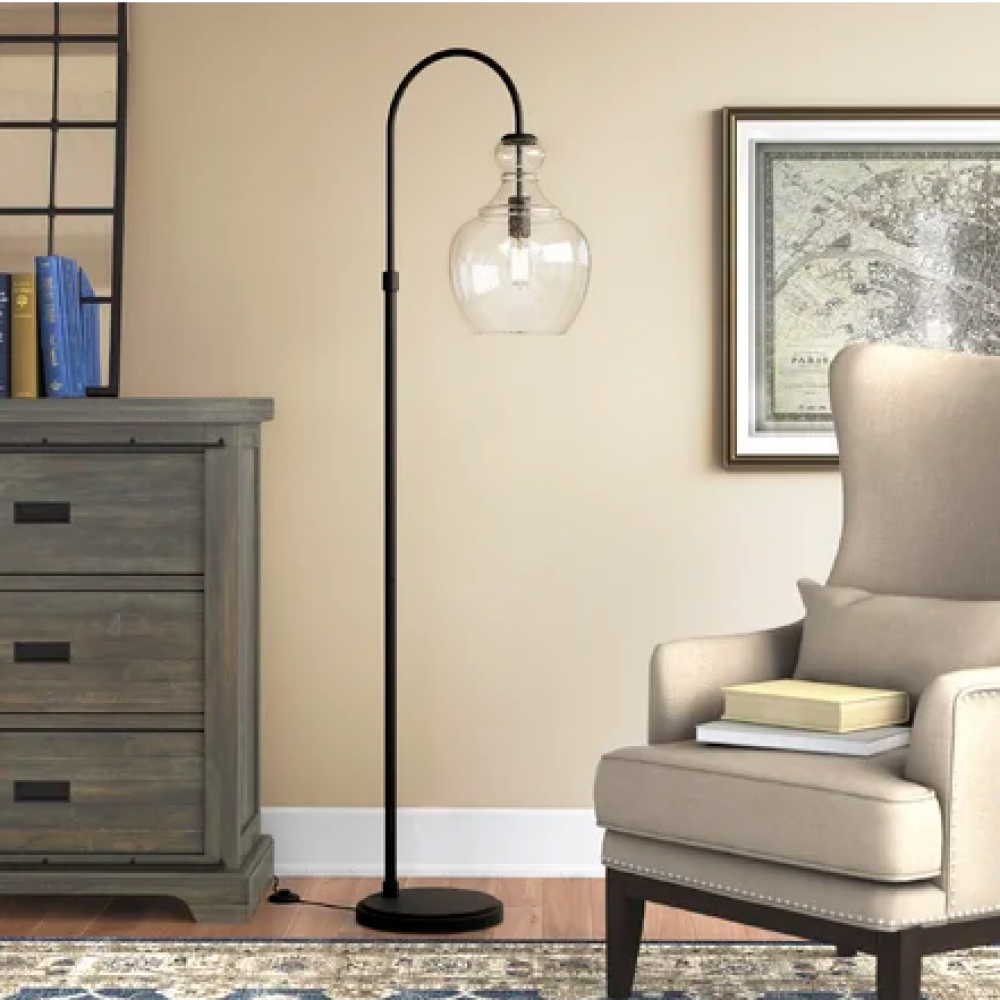 70" Arched Floor Lamp - Blackened Bronze