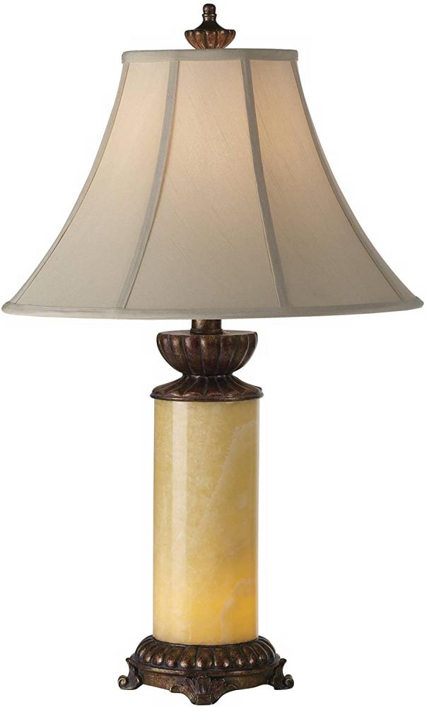 Barnes & Ivy Stone Lamp w/Off White Shade