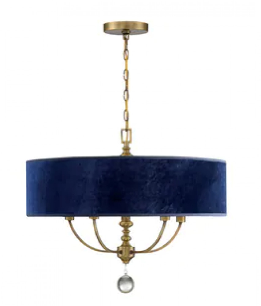 Alloway Lighting Co. - Van Noord 5lt Pendant - Aged Brass