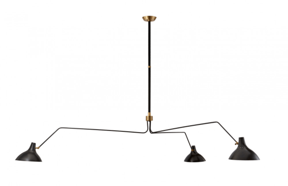 Charlton Grande Triple Arm Chandelier - Black