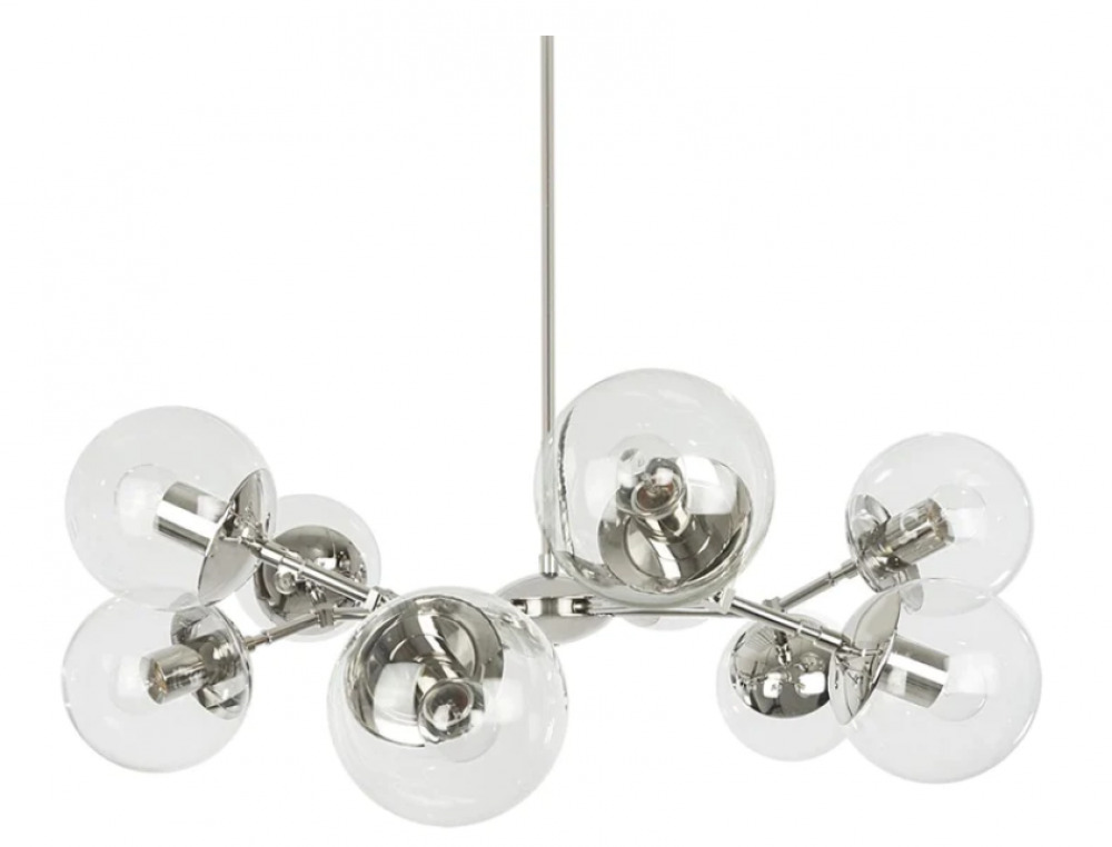 DUTTON BROWN CROWN CHANDELIER 32" NICKEL/CLEAR GLASS