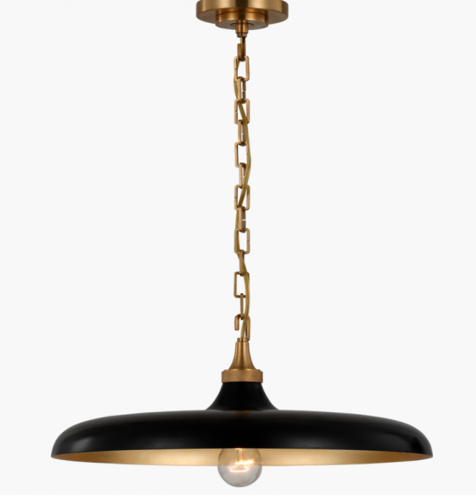 Piatto Medium Pendant Black with Brass