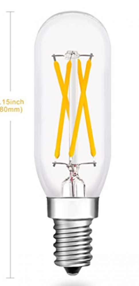 T6 LED Bulb, 3000K Soft White, 4 Watt40W Equivalent, 400LM, Vintage Tube Dimmable E12