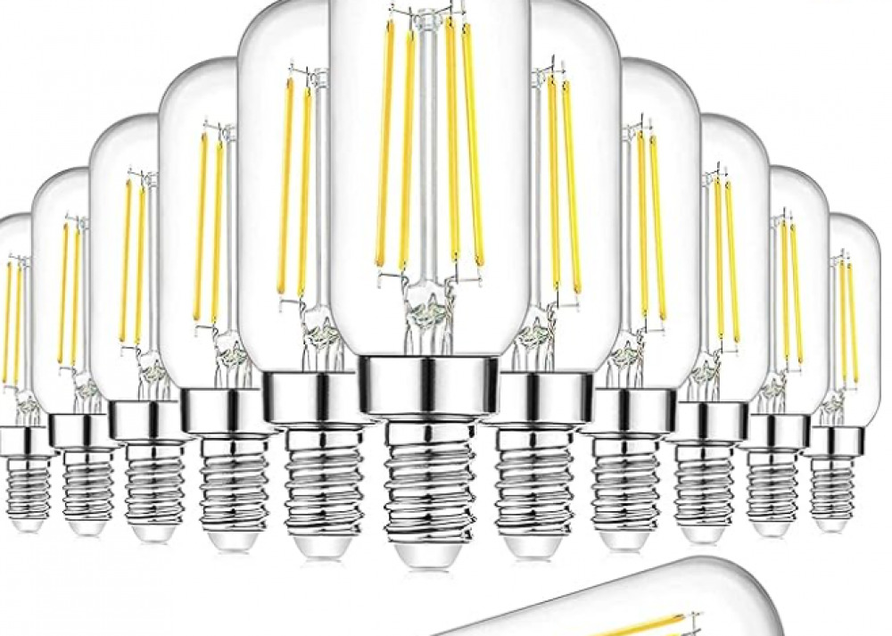 Dimmable E12 Candelabra LED Bulbs 60W Equivalent 6W 600lm, T6 Edison Light Bulbs, 5000K 12 pack