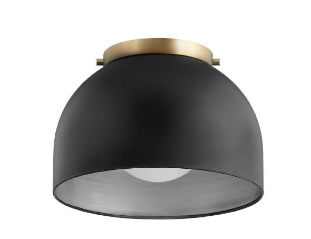 Quorum 1 Light Flush Mount Black