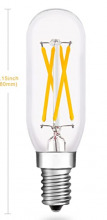 Alloway Lighting Co. Items B09N6VK3PY - T6 LED Bulb, 3000K Soft White, 4 Watt40W Equivalent, 400LM, Vintage Tube Dimmable E12