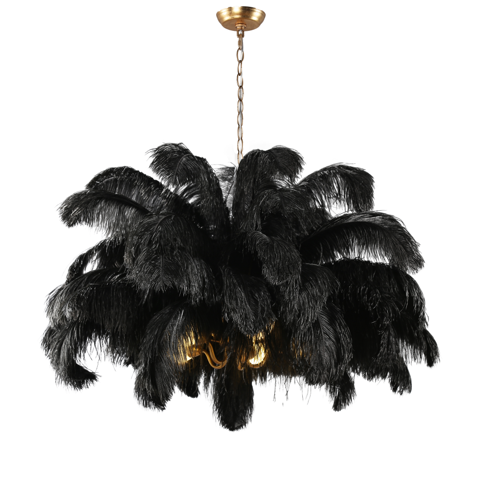 Denali Black Feather Chandelier