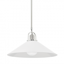 Hudson Valley 2620-PN/WH - 1 LIGHT LARGE PENDANT