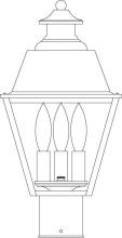 Arroyo Craftsman INP-8MRCS-VP - 8" inverness post mount with metal roof