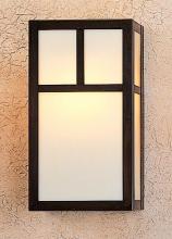 Arroyo Craftsman MS-12TTN-BK - 12" mission sconce with t-bar overlay