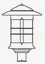 Arroyo Craftsman NP-14GW-P - 14" newport post mount fixture