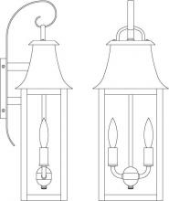 Arroyo Craftsman ORB-8CLR-RB - 8" orpington wall mount