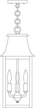 Arroyo Craftsman ORH-8CLR-BZ - 8" orpington pendant