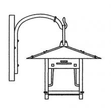 Arroyo Craftsman PDB-9GRC-BK - 9" pagoda wall bracket