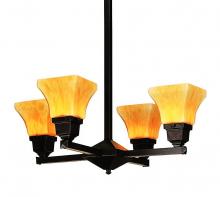 Arroyo Craftsman RCH-4U-S - ruskin 4 light chandelier - shades up