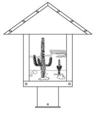 Arroyo Craftsman TRP-12CTGW-BZ - 12" timber ridge post mount with cactus  filigree