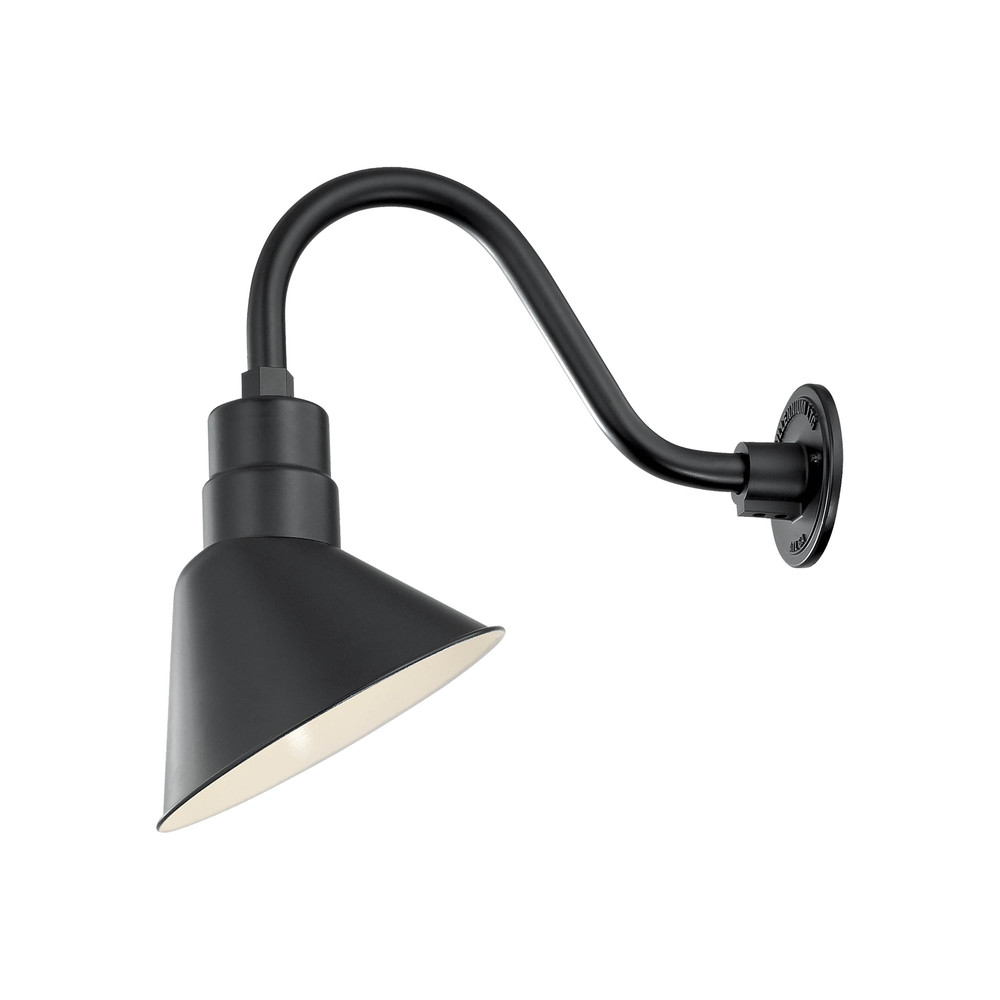 R Series 1-Light Angle Shade Satin Black