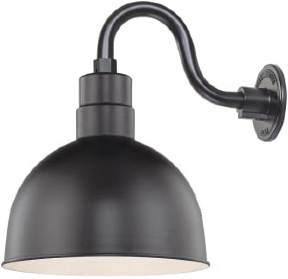 R Series 1-Light Stem Hung Deep Bowl Shade Satin Black