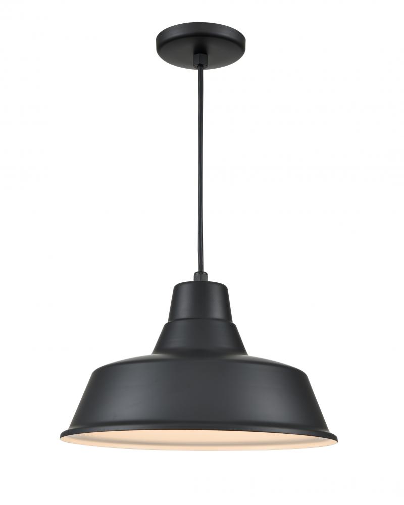 R Series 1-Light Cord Hung Classic Warehouse Satin Black